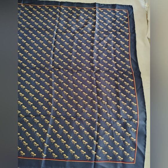 Kentucky Derby Horse Park 💯 Silk Scarf Vintage - Picture 5 of 14
